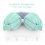 Elecder i36 Kids Headphones Children Girls Boys Teens Foldable Adjustable On Ear Headphones 3.5mm Jack Compatible Cellphones Computer Kindle MP3/4 School Tablet Green/Purple