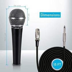 Pyle-Pro Includes 15ft XLR Cable to 1/4 Audio Connection, Connector, Black, 10.10in. x 5.00in. x 3.30in. (PDMIC58)