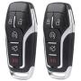 Dewangli Keyless Entry Key Fob Case Shell Fit for Ford Edge Explorer Mustang Fusion 2015 2016 2017 (M3N-A2C31243300) 5 Button(Pack of 2)