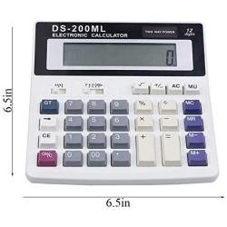 Desk Calculator, Standard Function Desktop Calculator Solar Battery Dual Power Handheld Calculator 12-Digit Large LCD Display & Big Button