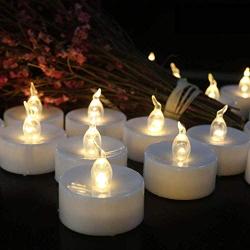 Battery Operated LED Tea Lights:50 Pack Flameless Votive Candles Lamp Realistic and Bright Flickering Long Lasting 150Hours for Wedding Holiday Party Home Decoration (Warm White)