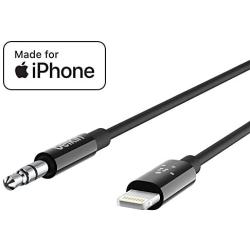 Belkin AV10172bt06-BLK 3.5mm Audio Cable With Lightning Connector, Black,6