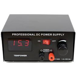 Tekpower HY-1502 DC Power Supply, 1.5-15 Volts @ 2 Amp for Tattoo and More