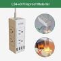 EyGde Power Strip Surge Protector with 6 Outlet Extender (3 Sided) and 4 USB Ports, Outlet Splitter with 4.5ft Extension Cord, Overload Surge Protection Sockets, Wall Mount for Home, Office (White)