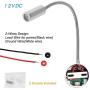 ZazenTech DC 12V Reading Lights, RV Interior Lights with USB Charging Port, 3W Warm White Flexible Gooseneck Lamp for Car, Van, Boat and Motorhome (Aluminum) ZazenTech DC 12V Reading Lights, RV Interior Lights with USB Charging Port, 3W Warm White Flexible Gooseneck Lamp for Car, Van, Boat and Motorhome (Aluminum)