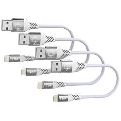 TT&C Short iPhone Cable Charger [ 6 inches ] Sync and Charging Data Cord Compatible with iPhone 11/ Xs/Xs Max/Xr/X/8/8 Plus/7/7 Plus/6s/6/5/iPad (White 4Pack)