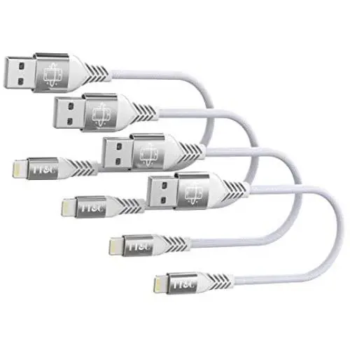 TT&C Short iPhone Cable Charger [ 6 inches ] Sync and Charging Data Cord Compatible with iPhone 11/ Xs/Xs Max/Xr/X/8/8 Plus/7/7 Plus/6s/6/5/iPad (White 4Pack)