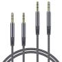 JXMOX AUX Cable,[2-Pack,4ft+6ft,Hi-Fi Sound] 3.5mm Auxiliary Audio Cable Nylon Braided Male to Male AUX Cord Compatible Car/Home Stereos,Speaker,iPhone iPod iPad,Headphones,Sony Beats,Echo Dot (Grey)