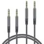 JXMOX AUX Cable,[2-Pack,4ft+6ft,Hi-Fi Sound] 3.5mm Auxiliary Audio Cable Nylon Braided Male to Male AUX Cord Compatible Car/Home Stereos,Speaker,iPhone iPod iPad,Headphones,Sony Beats,Echo Dot (Grey)