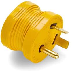Camco PowerGrip Durable Electrical Adapter - Easy Grip for Simple and Safe Use, 30 AMP Male 15 AMP Female (55233), Yellow|Yellow
