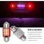 Phinlion Super Bright DE3175 LED Purple Bulb 3030 6-SMD Festoon 1.25'' 31mm DE3021 DE3022 LED Bulbs for Car Interior Map Dome Trunk Courtesy Light, Pack of 4