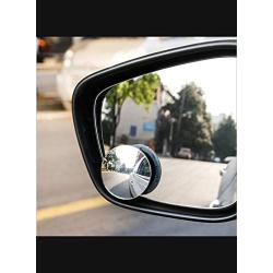 yusheng 2PCS small Blind Spot Mirror,2'' Round HD Glass Convex Rear View Mirror Stick On with 360° Rotation Adjustable for Cars SUV and Trucks (Frameless)