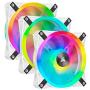 Corsair QL Series, iCUE QL120 RGB, 120mm RGB LED PWM White Fan, Triple Fan Kit with Lighting Node Core