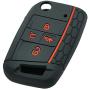 2Pcs Coolbestda Compatible with 2020 2019 2018 2017 VW Golf Alltrack Sportwagen GTI Tiguan Atlas POLO Skoda Octavia NBGFS12A01 Rubber 4buttons Flip Out Key Fob Case Keyless Remote Holder Protector