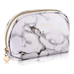 Yazhmsa marble Makeup Bag, Travel Cosmetic bag for Purse, PU Leather Travel Portable Toiletry Cosmetic Bag for Women Girls Gifts Water splashing prevention
