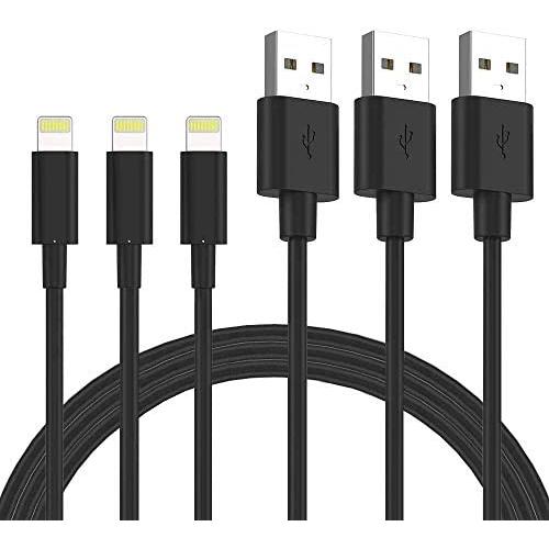 iPhone Charger Cable - Quntis 3Pack 6ft Lightning to USB A Certified Charger Cord Compatible with iPhone Xs Max XR X 8 Plus 7 Plus 6s Plus 5s SE iPad Pro iPod Airpods and More - Black