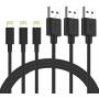 iPhone Charger Cable - Quntis 3Pack 6ft Lightning to USB A Certified Charger Cord Compatible with iPhone Xs Max XR X 8 Plus 7 Plus 6s Plus 5s SE iPad Pro iPod Airpods and More - Black