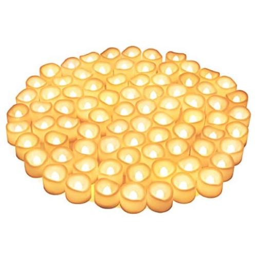 80 Packs LED Flameless Flickering Candles, Kohree Tea Lights Candles Battery Operated Votive Candles, Flickering Tealight Candles for Garden Wedding,Party, Christmas Decorations, Warm White
