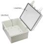 Zulkit Junction Box ABS Plastic Dustproof Waterproof IP65 Electrical Boxes Hinged Shell Outdoor Universal Project Enclosure Grey Clear Transparent Cover With Lock 8.7 x 6.7 x 4.3 inch (220x170x110 mm)