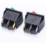 Twidec/2Pcs AC 20A/125V 15A/250V DPDT 6 Pins 2 Position ON/Off Red and Green Button with Light LED Light Illuminated Boat Rocker Switch Toggle（Quality Assurance for 1 Years）KCD2-2101N-RG