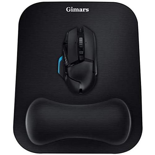 Gimars Large Smooth Superfine Fibre Memory Foam Ergonomic Mouse Pad Wrist Rest Support - Mousepad with Nonslip Base for Laptop, Computer, Gaming & Office