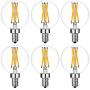 LiteHistory e12 led Bulb dimmable g16.5 Light Bulb 6W Equal 60 Watt Light Bulb 600lm AC120V e12 Candelabra Bulb 60 Watt for Chandeliers,Ceiling Fan,Vanity Warm White 2700K Globe e12 Light Bulb 6Pack