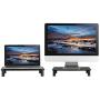 Husky Mounts Monitor Riser Laptop Stand, Adjustable Legs, Stackable, 14.5'' x 9.25'' x 3.25'' Max Height, Matte Black Steel (Black, 2-Pack)