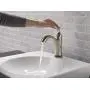 Delta Faucet Lahara Single Hole Bathroom Faucet Brushed Nickel, Touchless Bathroom Faucet, Diamond Seal Technology, Drain Assembly, Stainless 538T-SS-DST, 5.50 x 2.44 x 5.50 inches