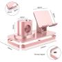 BENTOBEN 3 in 1 Charging Stand for Apple Watch Series 5/4/3/2, Airpods 2/1, Compatible with iPhone 12 Pro 2020 11 SE XS MAX XR XS 8 7 6 6 Plus 5s, iPad Tablet Stand (Original Cable Required),Rose Gold