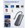 HooToo USB C Hub, 7 in 1 USB C to 4K HDMI Adapter with 100W PD Charging, 3 USB 3.0 Ports, SD/TF Card Readers for MacBook/Pro/Air/IMAC/iPad Pro and Type C Laptops Chromebook