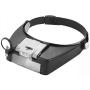 Headband Magnifying Glass with 2 LED Lights Optical Head Wearing Magnifier 1.5X 3X 6.5X 8X Head-Mounted Headset Jewelry Visor Magnifier Glass Loupe for Reading Electronics Watch Repair