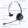 Telephone Headset with Microphone Noise Cancelling, Monaural with RJ9 Jack & 3.5mm Connector for Office Call Center Deskphone Cell Phone PC Laptop, Work for Cisco 7941 7965 6941 7861 8811 8961