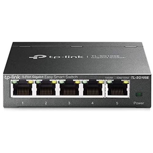TP-Link 5 Port Gigabit Switch | Easy Smart Managed | Plug & Play | Limited Lifetime Protection | Desktop/Wall-Mount | Shielded Ports | Support QoS, Vlan, IGMP and Link Aggregation (TL-SG105E)