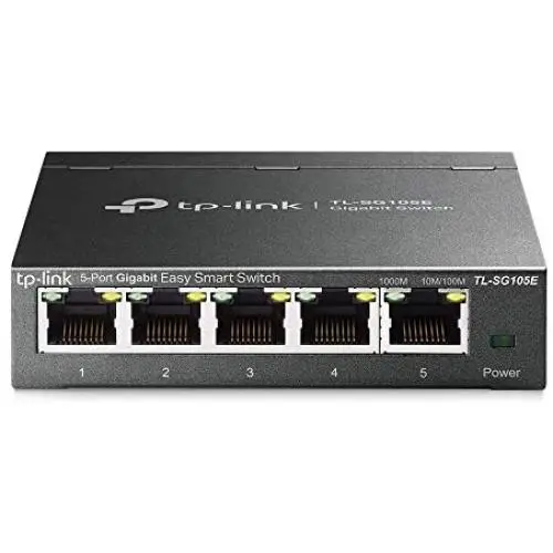 TP-Link 5 Port Gigabit Switch | Easy Smart Managed | Plug & Play | Limited Lifetime Protection | Desktop/Wall-Mount | Shielded Ports | Support QoS, Vlan, IGMP and Link Aggregation (TL-SG105E) TP-Link 5 Port Gigabit Switch | Easy Smart Managed | Plug & Play | Limited Lifetime Protection | Desktop/Wall-Mount | Shielded Ports | Support QoS, Vlan, IGMP and Link Aggregation (TL-SG105E)