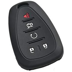Qty(2) Alegender Silicone 5 Buttons Smart Key Cover Case Fob Holder Bag Keyless Protector Fit for 2017 2018 2019 Chevy Malibu Camaro Sonic Cruze Volt Equinox Chevrolet HYQ4EA