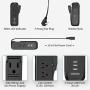 Travel Power Strip with USB - NTONPOWER 2 Outlets 3 USB Portable Desktop Charging Station, 15 inches Wrapped Short Extension Cord for for Hotels, Cruise, Nightstand, Airports, Conference Room - Black