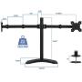 Mount-It! Dual Monitor Stand | 2 Monitor Mount Fits 19 20 21.5 24 27 29 32 Inch Computer Screens | Free Standing and Grommet Bases | Two Heavy Duty Tilt Swivel Height Adjustable Arms | VESA Compatible