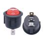 Taiss / 10Pcs AC 250V/6A, 125V/10A Red Light Illuminated ON/Off SPST 3 Pin 2 Position Mini Boat Rocker Switches Car Auto Boat Rocker Toggle Switch Snap KCD1-5-101N-R