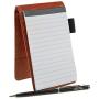 Small Pocket PU Leather Business Notebook Lined Memo Pad Holder Jotter Book Steno Notepad 3.5-Inch X 5.5-Inch Note Pad, Refillable, 8 Digital Calculator, Pen Holder Loop, Metal Ball Point Pen