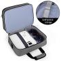 Luxja 2 Layers Projector Case with Protective Laptop Sleeve, Projector Bag with Adjustable Compartments, Gray