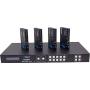 Professional 4K 4x4 HDMI Extender Matrix by OREI - HDBaseT UltraHD 4K @ 60Hz 4:2:0 Over Single CAT5e/6/7 Cable with HDR Switcher & IR Control, RS-232 - Up to 230 Ft - Loop Out - 4 Receivers Included