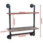 Industrial Pipe Shelf,24'' Metal Towel Racks for Bathroom,2 Tiered Industrial Pipe Floating Shelves Shelving,Rustic Wood Wall Mount Shelf with Towel Bar,Iron Towel Holder