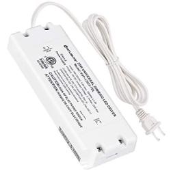HitLights 25 Watt Dimmable Driver, Electric LED Driver 110V AC-12V DC Transformer Compatible with Lutron&Leviton for LED Strip Lights, Constant Voltage LED Products(Removable AC Cord Included)