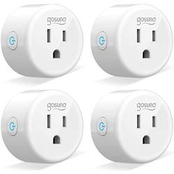 Smart Plug Gosund Smart WiFi Outlet Works with Alexa and Google Home, 2.4G WiFi Only, No Hub Required, ETL and FCC Listed 4 Pack [Upgraded Version]