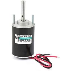 12V/24V 30W CW/CCW Permanent Magnet DC Motor Reversible Electric Gear Motor High Speed Low Noise for DIY Generator XD-3420 (24V 6000RPM)