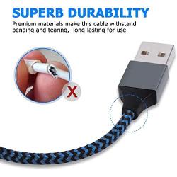 Sundix iPhone Charger, 3Pack 10ft S-10BK Lightning Cable iPhone Charger Cable Nylon Braided Charging Cord Compatible iPhone 12 11 XR XS XSMax X 8 8 Plus 7 7 Plus 6 6s Plus SE 5 5s 5c iPad iPod (blue)