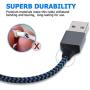 Sundix iPhone Charger, 3Pack 10ft S-10BK Lightning Cable iPhone Charger Cable Nylon Braided Charging Cord Compatible iPhone 12 11 XR XS XSMax X 8 8 Plus 7 7 Plus 6 6s Plus SE 5 5s 5c iPad iPod (blue)