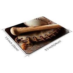 Dynippy Mouse Pad Gaming Mouse Pads Non-Slip Rubber Base Mousepad Square Mouse Mat for Desktops Computer Laptops (Baseball)