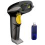 NADAMOO Wireless Barcode Scanner 328 Feet Transmission Distance USB Cordless 1D Laser Automatic Barcode Reader Handhold Bar Code Scanner with USB Receiver for Store, Supermarket, Warehouse
