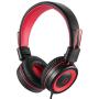 Kids Headphones-Noot Products K12 Foldable Stereo Tangle-Free 5ft Long cord 3.5mm Jack Plug in Wired On-Ear Headset for iPad/Amazon Kindle,Fire/Boys/Girls/School/Laptop/Travel/Plane/Tablet (Red Black)